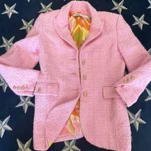 Zara Pink Boucle Blazer